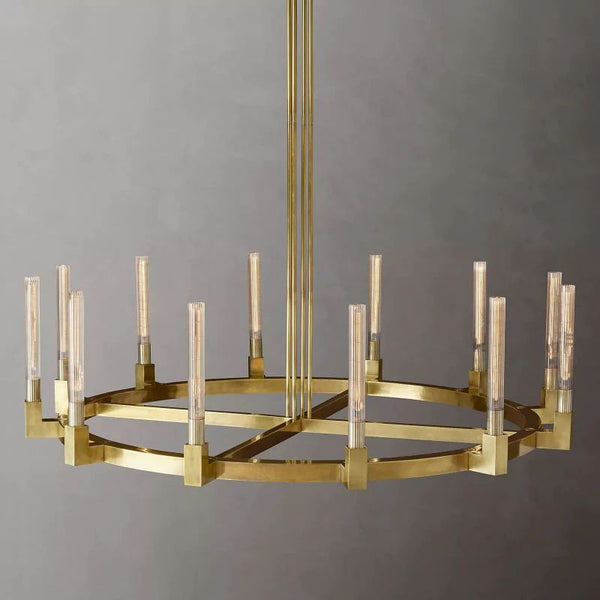 Cannel Glass Round Chandelier 60''