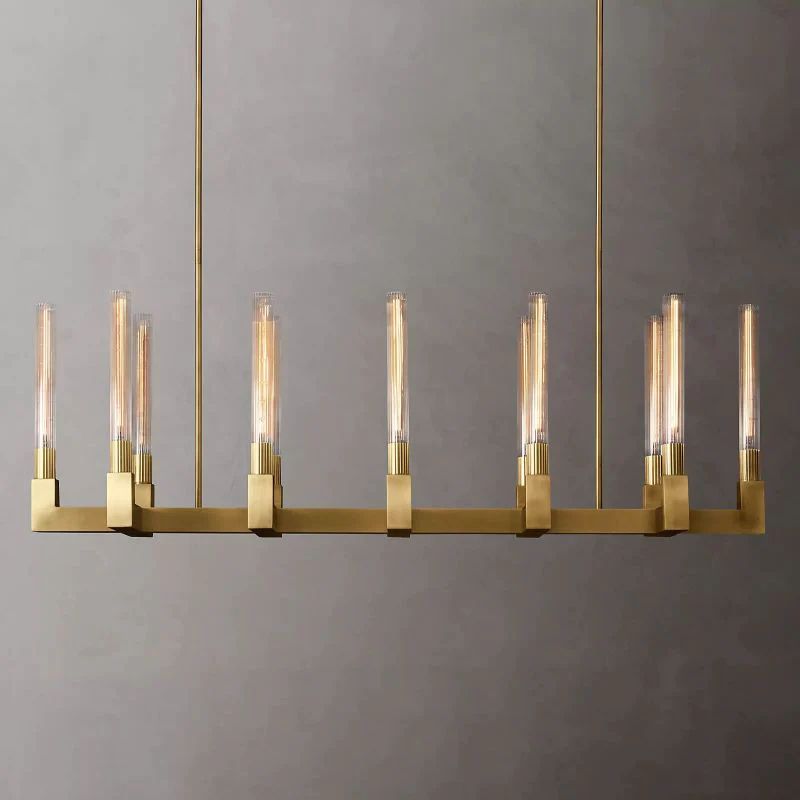 Cannel Glass Linear Chandelier 55