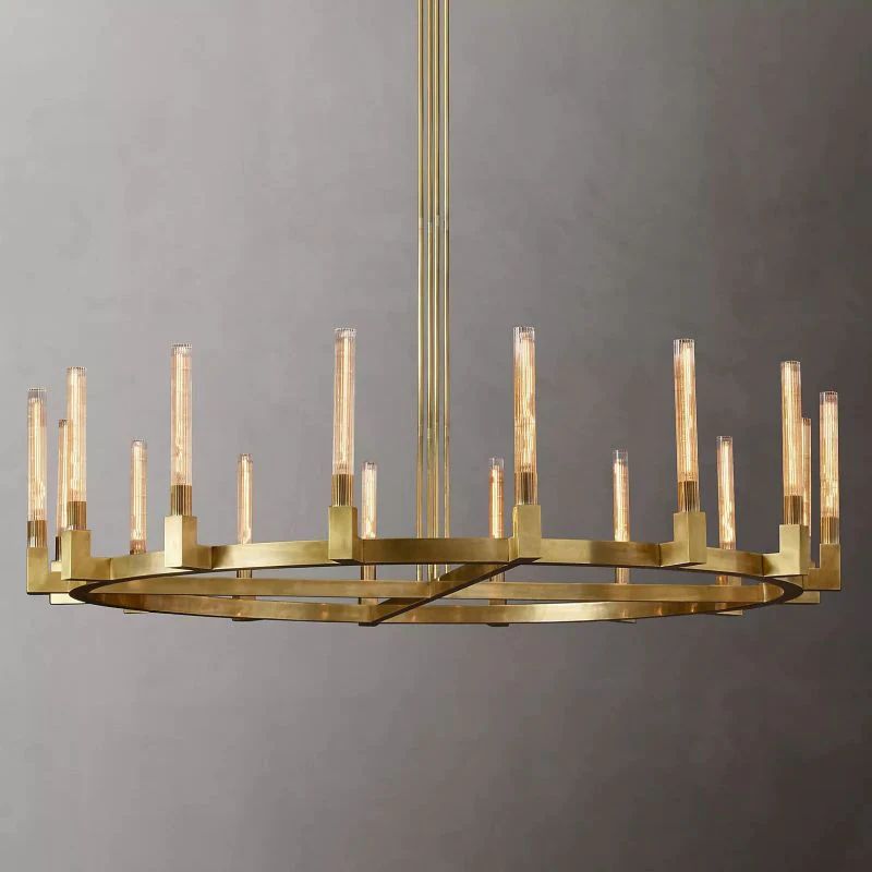 Cannel Glass Round Chandelier 72