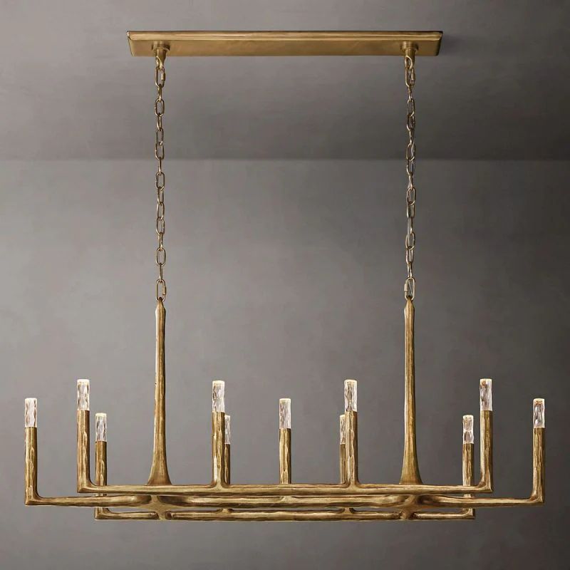 Thaddeus Forged Brass Linear Chandelier 54”