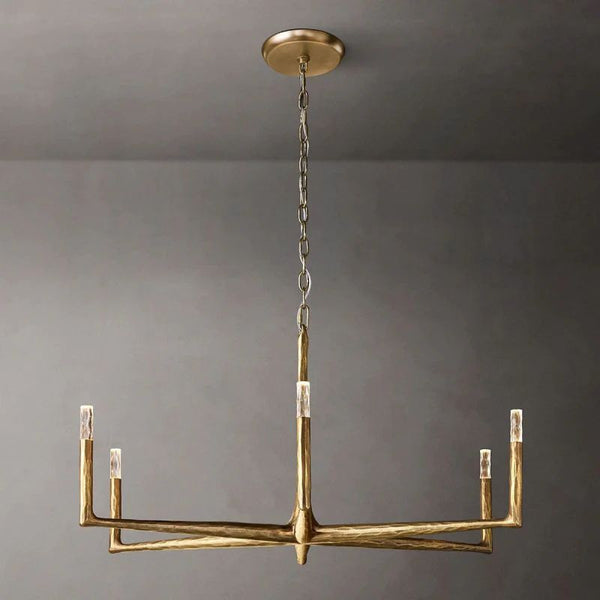 Thadeus Forged Brass Round Chandelier 48”