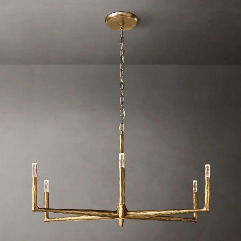 Thaddeus Forged Brass Round Chandelier 48”