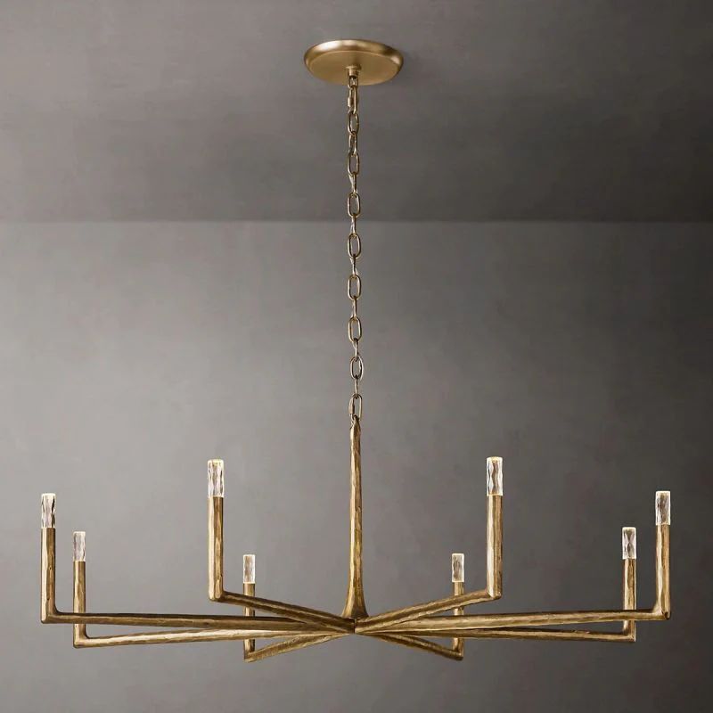Thaddeus Forged Brass Round Chandelier 60”