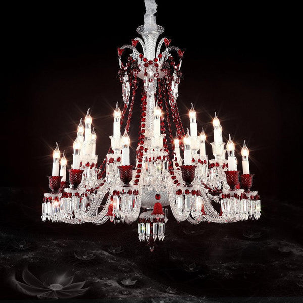 Auralite Red Crystal Classic Chandelier 24 Lights