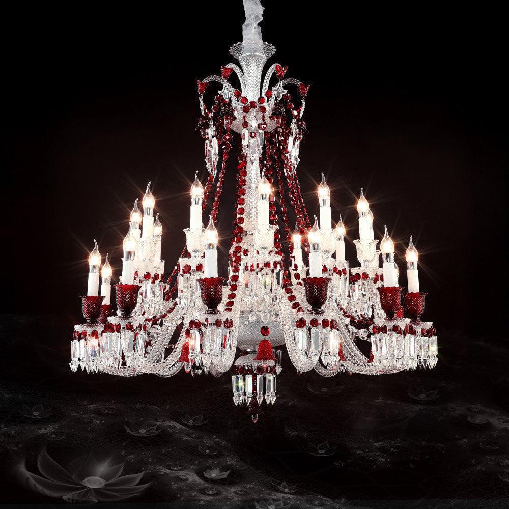 Auralite Red Crystal Classic Chandelier 24 Lights