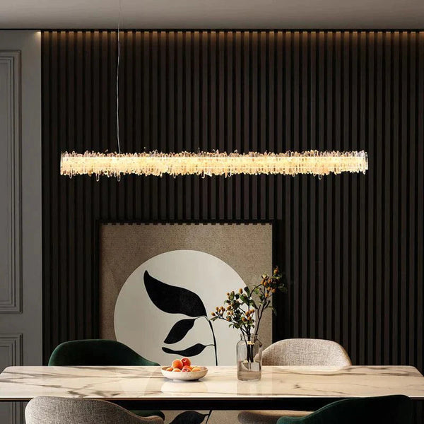 Cervine Rock Crystal Linear Chandelier