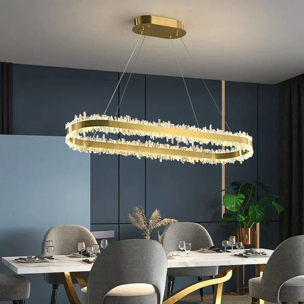 Cervine Linear Quartz Crystal Chandelier 39" 47"