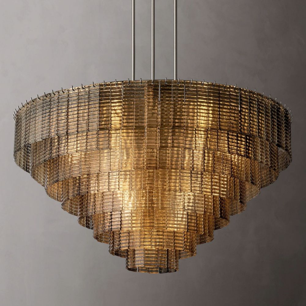 Siren Smoke Glass Round Chandelier 52