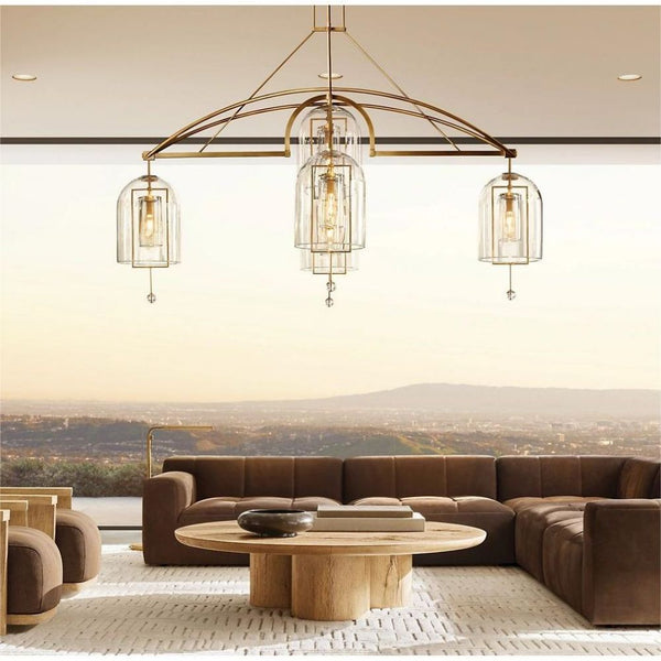 Fulcrumn Round Glass Chandelier 85''