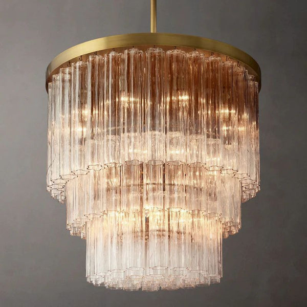 Ciel Glass 3-Tier Round Chandelier 36”