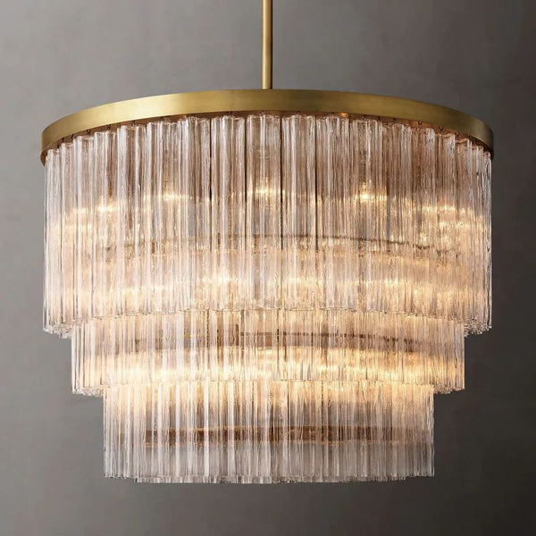 Ciel Glass 3-Tier Round Chandelier 48”
