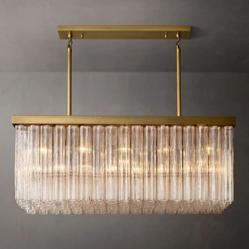 Ciel Glass Rectangular Chandelier 54”