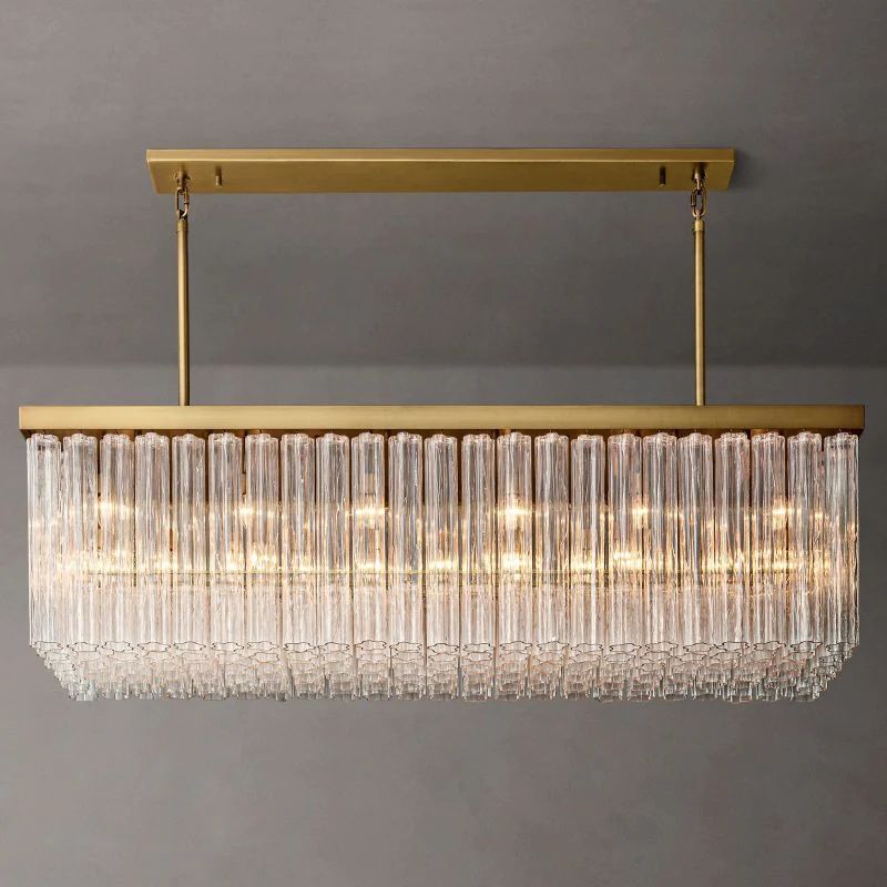 Ciel Glass Rectangular Chandelier 73”