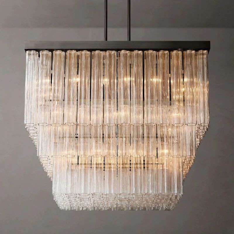 Ciel Glass Square Chandelier 45” - Yovalighting