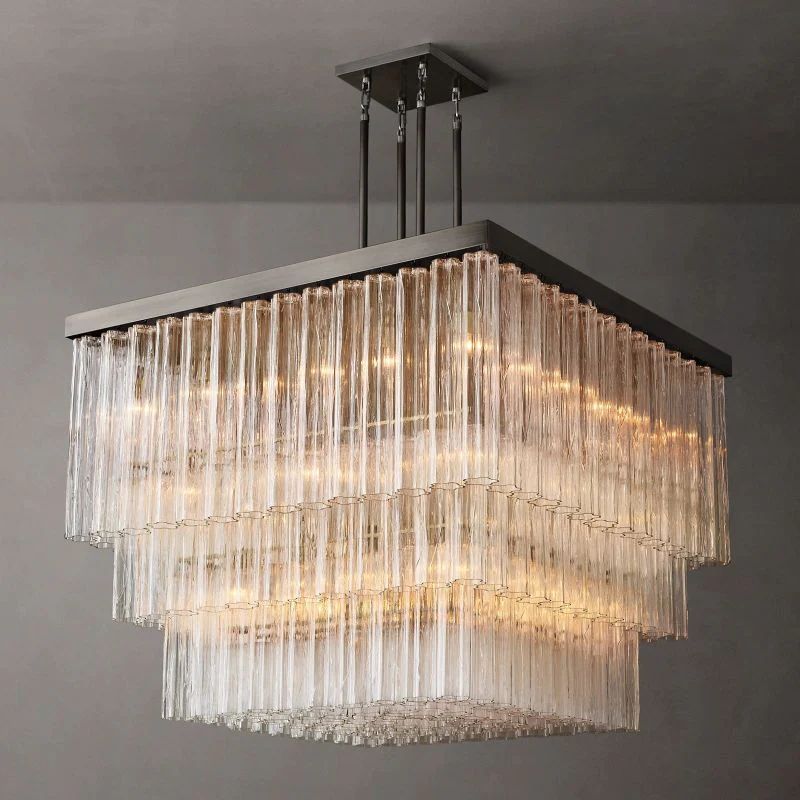 Ciel Glass Square Chandelier 45” - Yovalighting