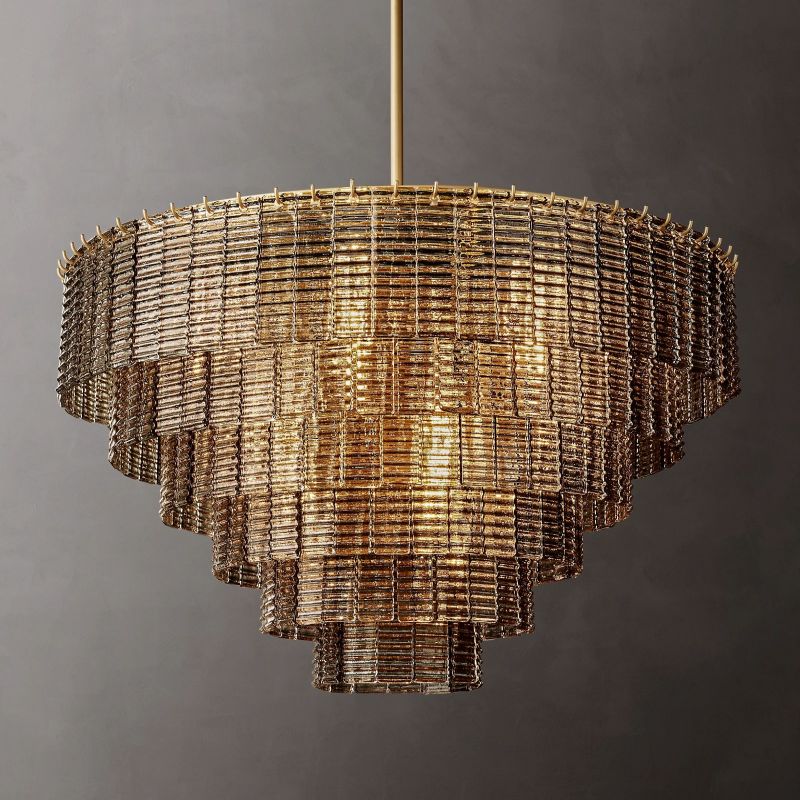 Siren Round Glass Smoke Chandelier 41''