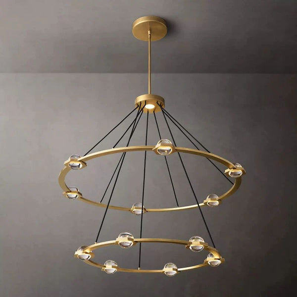 Eclatant Crystal Two-Tier Round Chandelier 48"