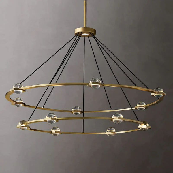 Eclatant Crystal Two-Tier Round Chandelier 60"