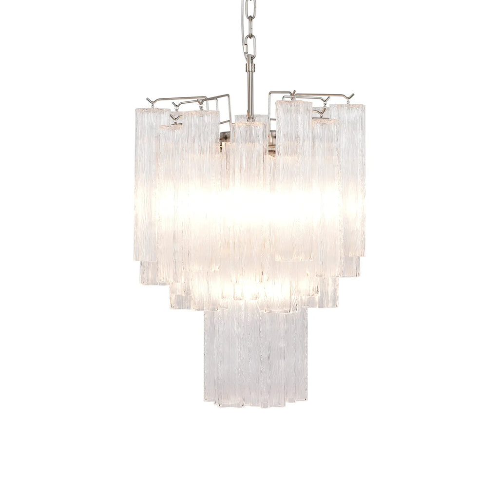Transparent Murano Glass Tube Chandelier