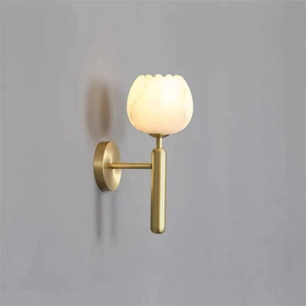 Luminous Tulip Alabaster Wall Sconce