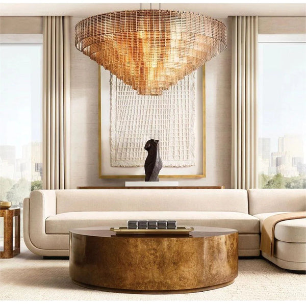 Siren CLEAR ROUND GLASS  CHANDELIER 41" 36''