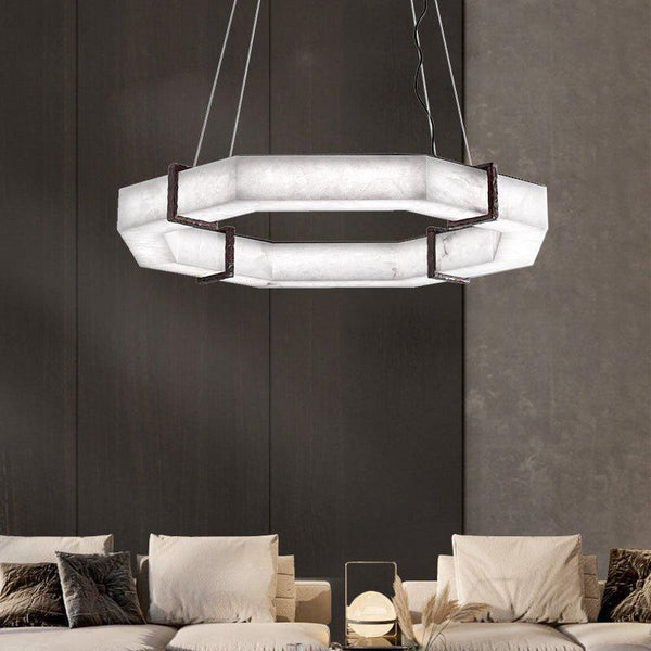 Glacera Alabaster Polygonal Chandelier