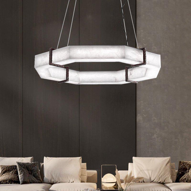Glacera Alabaster Polygonal Chandelier - Yovalighting