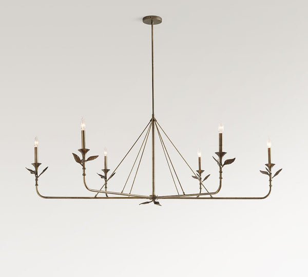 Botanical Forged Iron Chandelier (65")