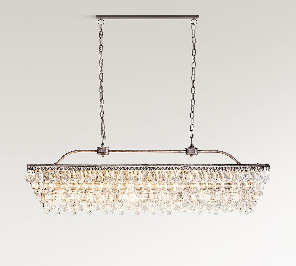 Clarissa Rectangular Crystal Chandelier (30"-40")