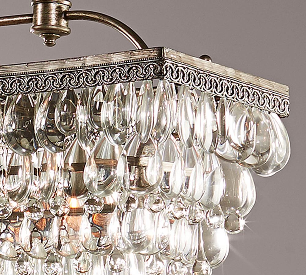Clarissa Rectangular Crystal Chandelier (30"-40")