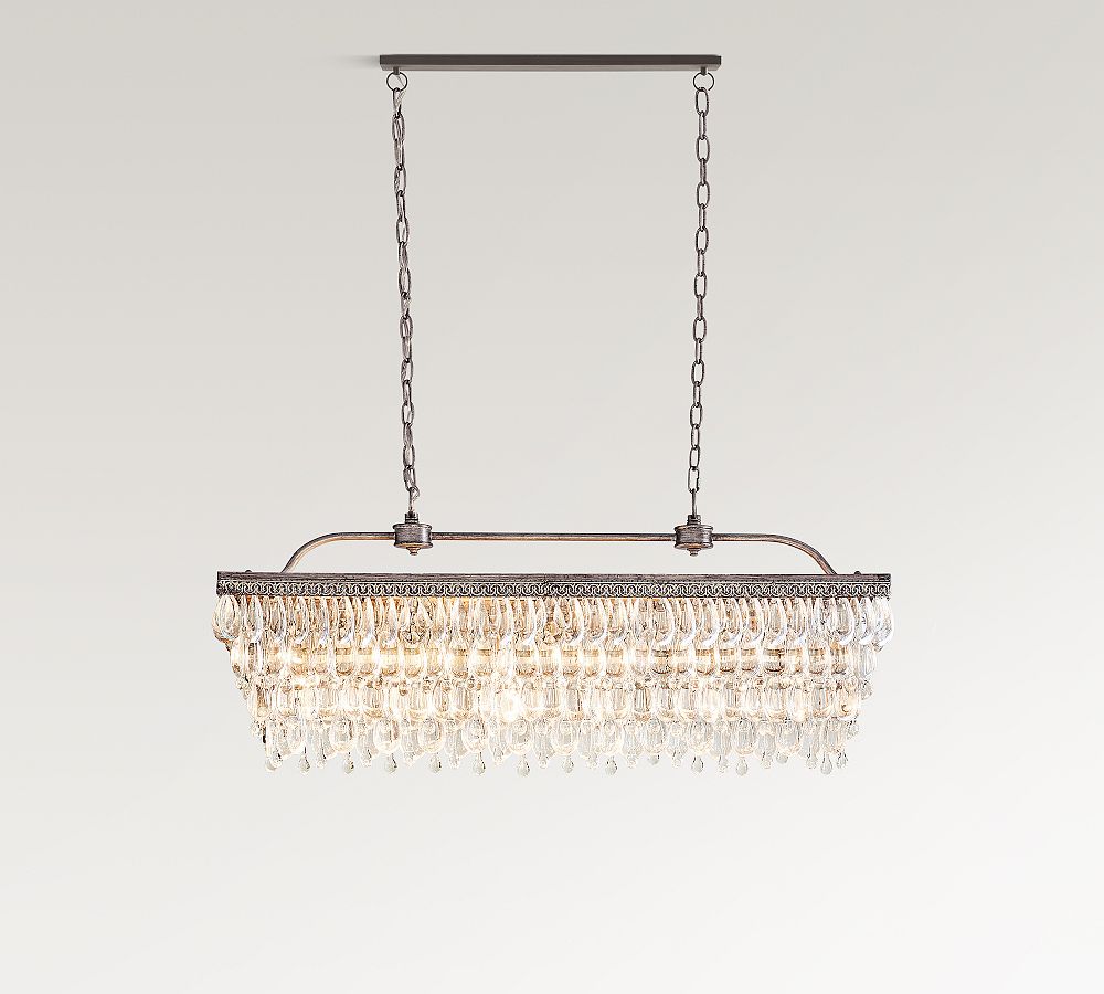 Clarissa Rectangular Crystal Chandelier (30"-40")