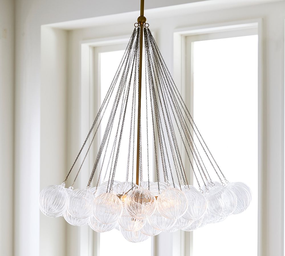 Cooper Glass Bubbled Round Chandelier (28")