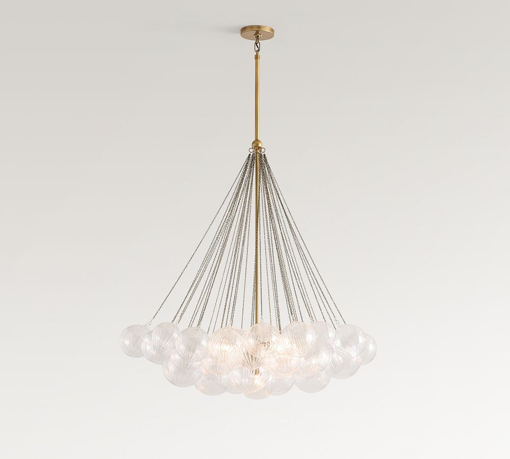 Cooper Glass Bubbled Round Chandelier (28")