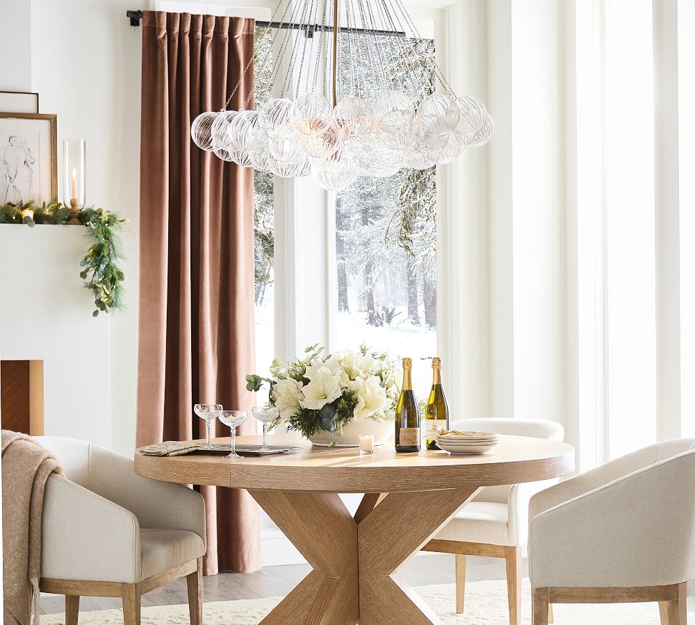 Cooper Glass Bubbled Round Chandelier (28")
