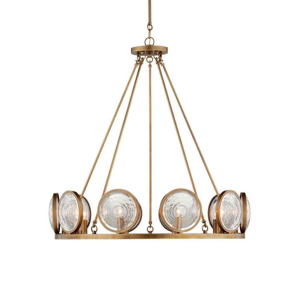 Eonutix Chandelier Brass & Prism Optic Crystal 32