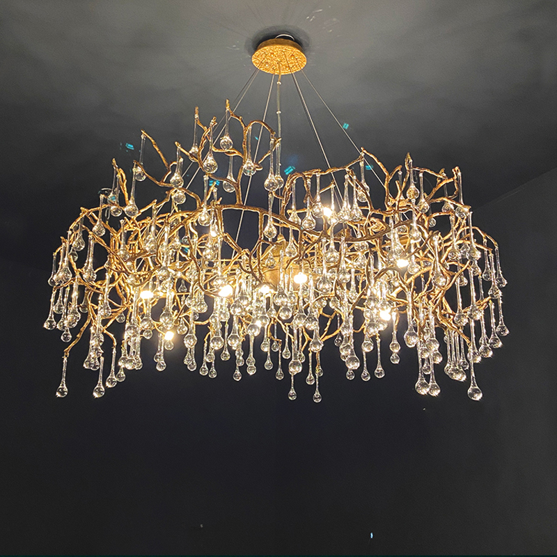 Iris Raindrop Crystal Branch Chandelier 31'' 39'' 47''