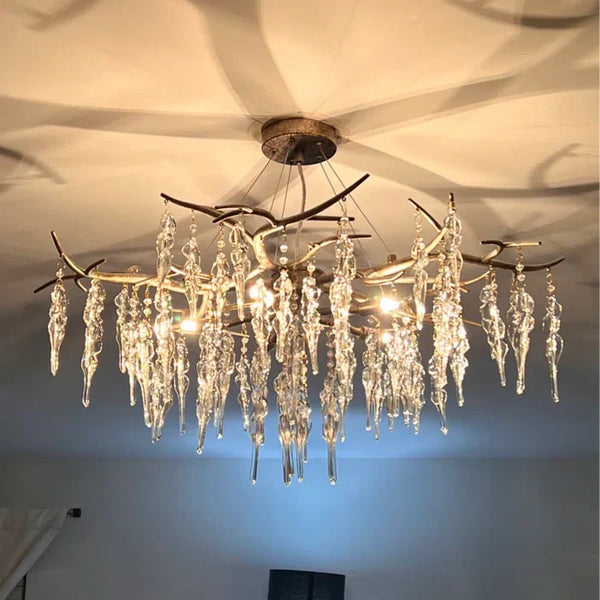 Luxury Crystal Geometric Branch Chandelier
