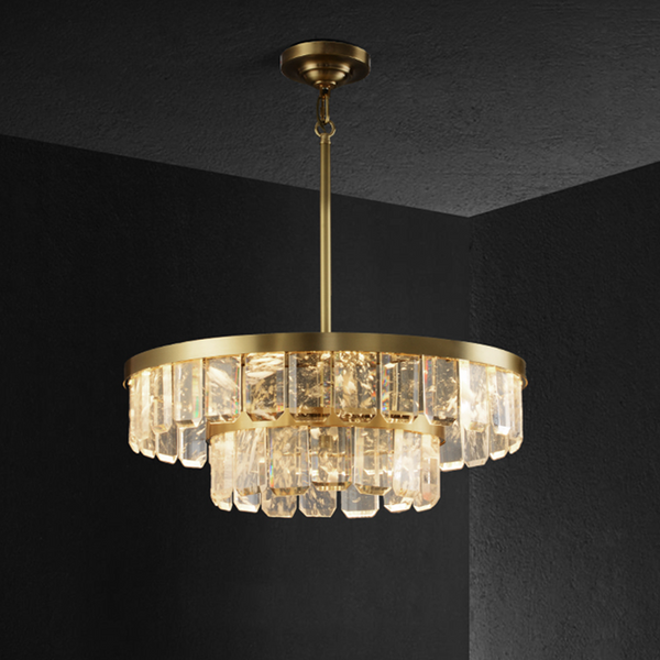 Rebecca Postmodern Double Tier Crystal Chandelier