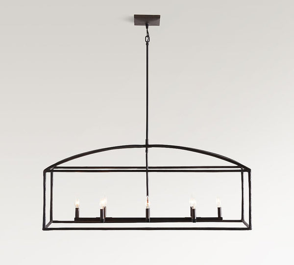 Fallon Forged-Iron Linear Chandelier (46")