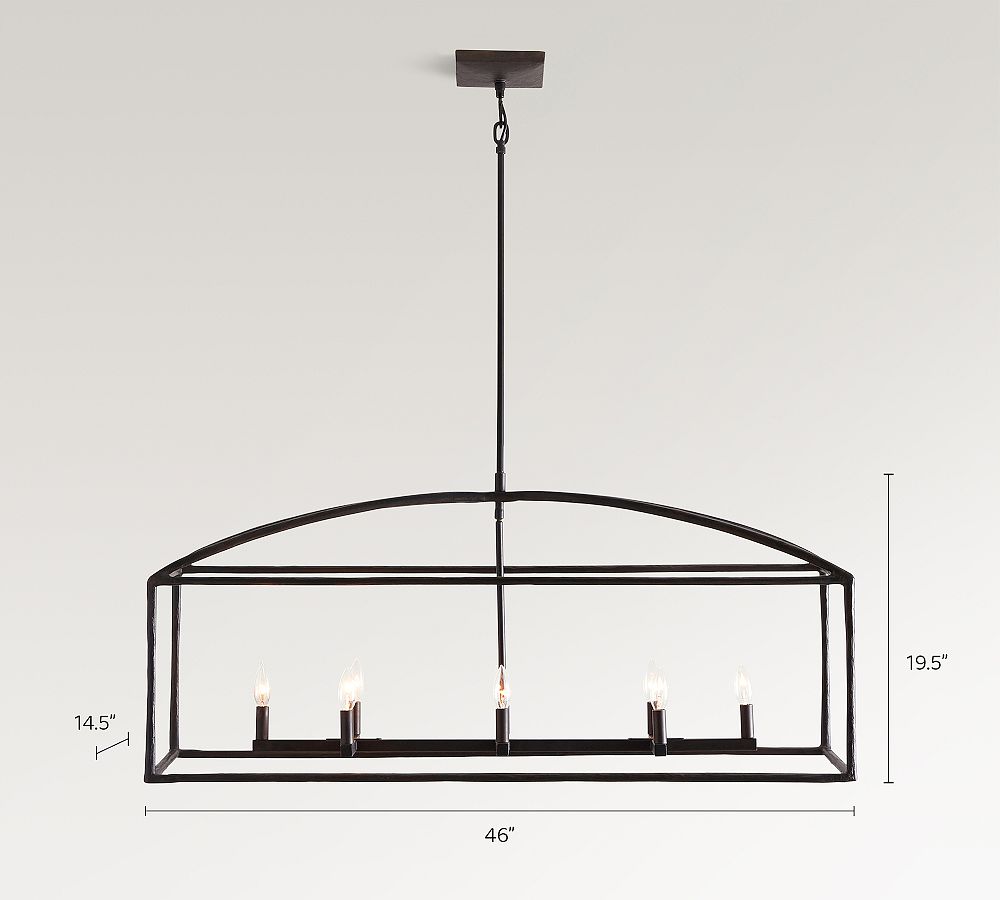 Fallon Forged-Iron Linear Chandelier (46")