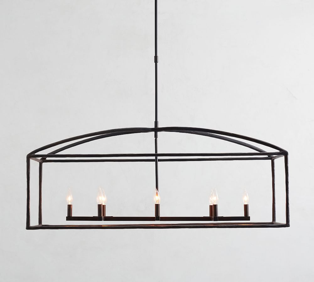 Fallon Forged-Iron Linear Chandelier (46")