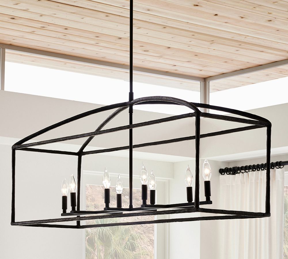 Fallon Forged-Iron Linear Chandelier (46")