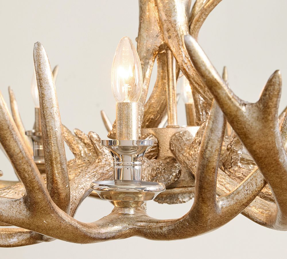 Faux Antler Round Champagne Chandelier (48")