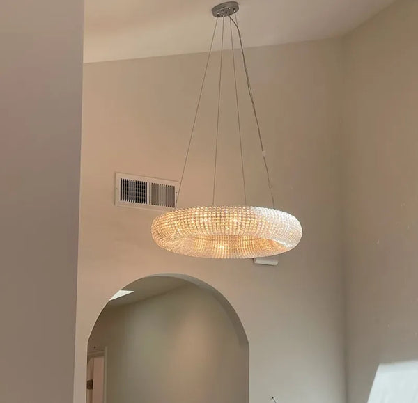 Aureola Halo Crystal Round LED Chandelier 32"