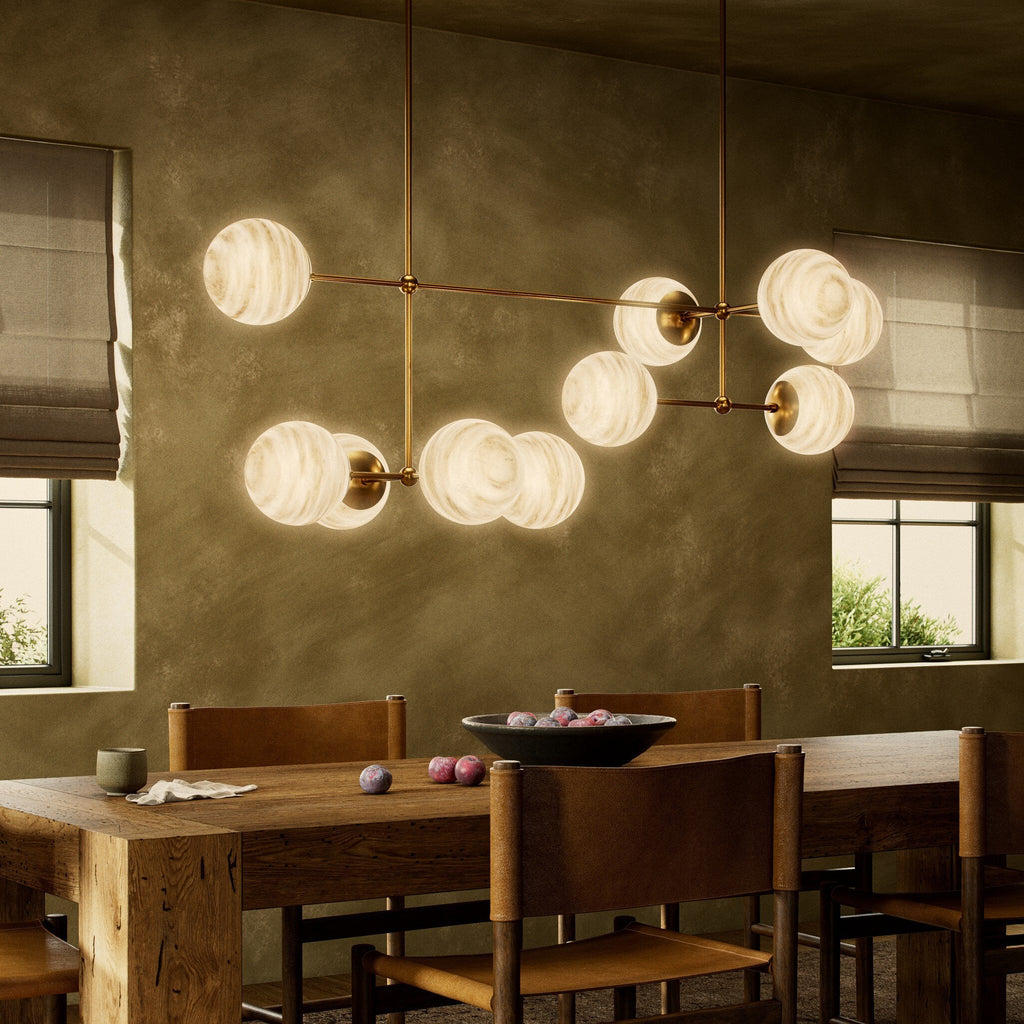Ciroeivero Armstrong Linear Chandelier Finish: Brass. Cord: Thermoplastic. Shade: Glass 64.25