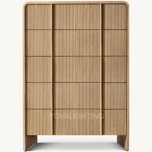 Alova Wood 5-Drawer Narrow Dresser 36"W