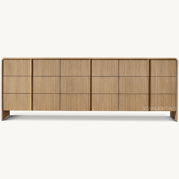 Alova Wood 9-Drawer Dresser 90"W