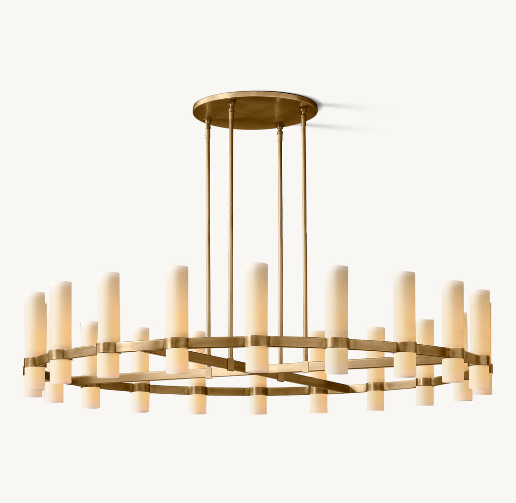 Ravelle Round Milk Glass Chandelier 60