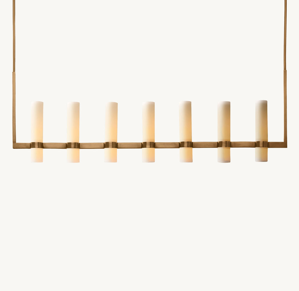 Ravelle Linear Milk Glass Chandelier 59