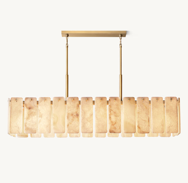 Calamette Onyx Rectangular Chandelier 74"
